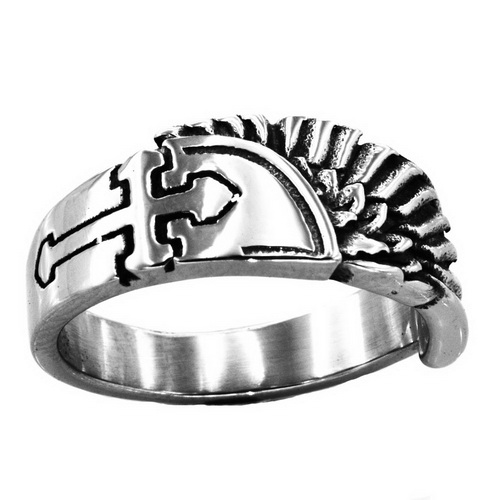 FSR21W06 cross wing biker ring - Click Image to Close